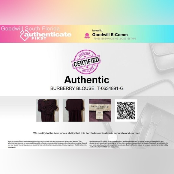 Burberry, Large, Deep Plum Purple Ruched Round Neck Top, EUC - Picture 7 of 7